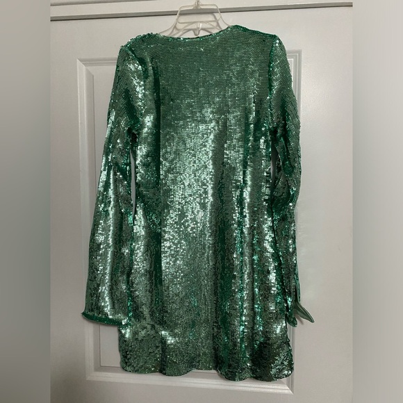 Mumu Matilda Aqua Sequin Mini Dress - Picture 3 of 6